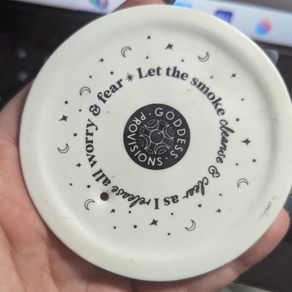 Small incense holder. Moon mother on back